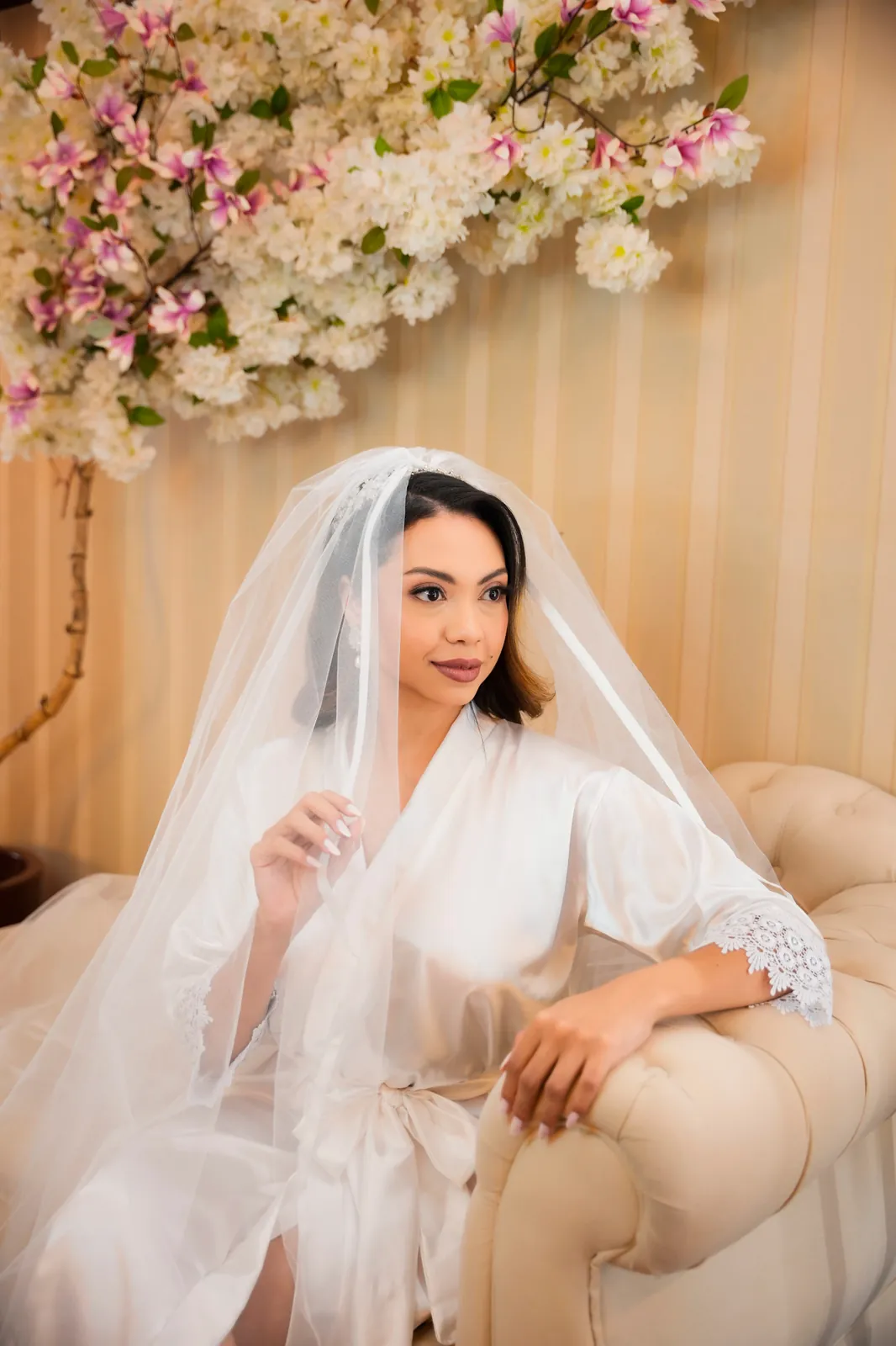 Noiva de robe no making of